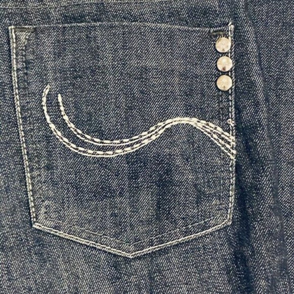 DOROTHY PERKINS Womens Jeans Dark Wash Blue Denim Bootcut Sz 10 Made in UK - Picture 9 of 13